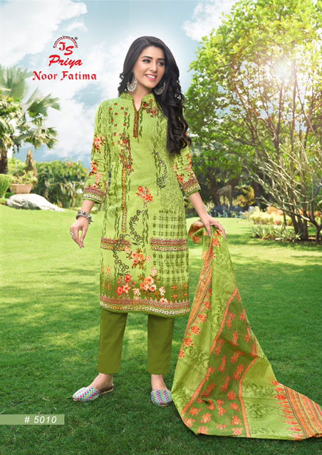 Js Priya Noor Fatima 5 Latest Fancy Collection Of Designer Printed Pure Cotton Dress Material